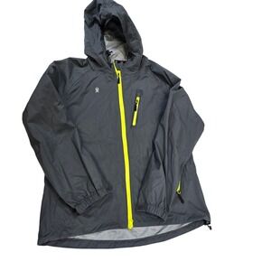 Little Donkey Andy Men's Dark Gray Hooded Lightweight Rain Jacket L